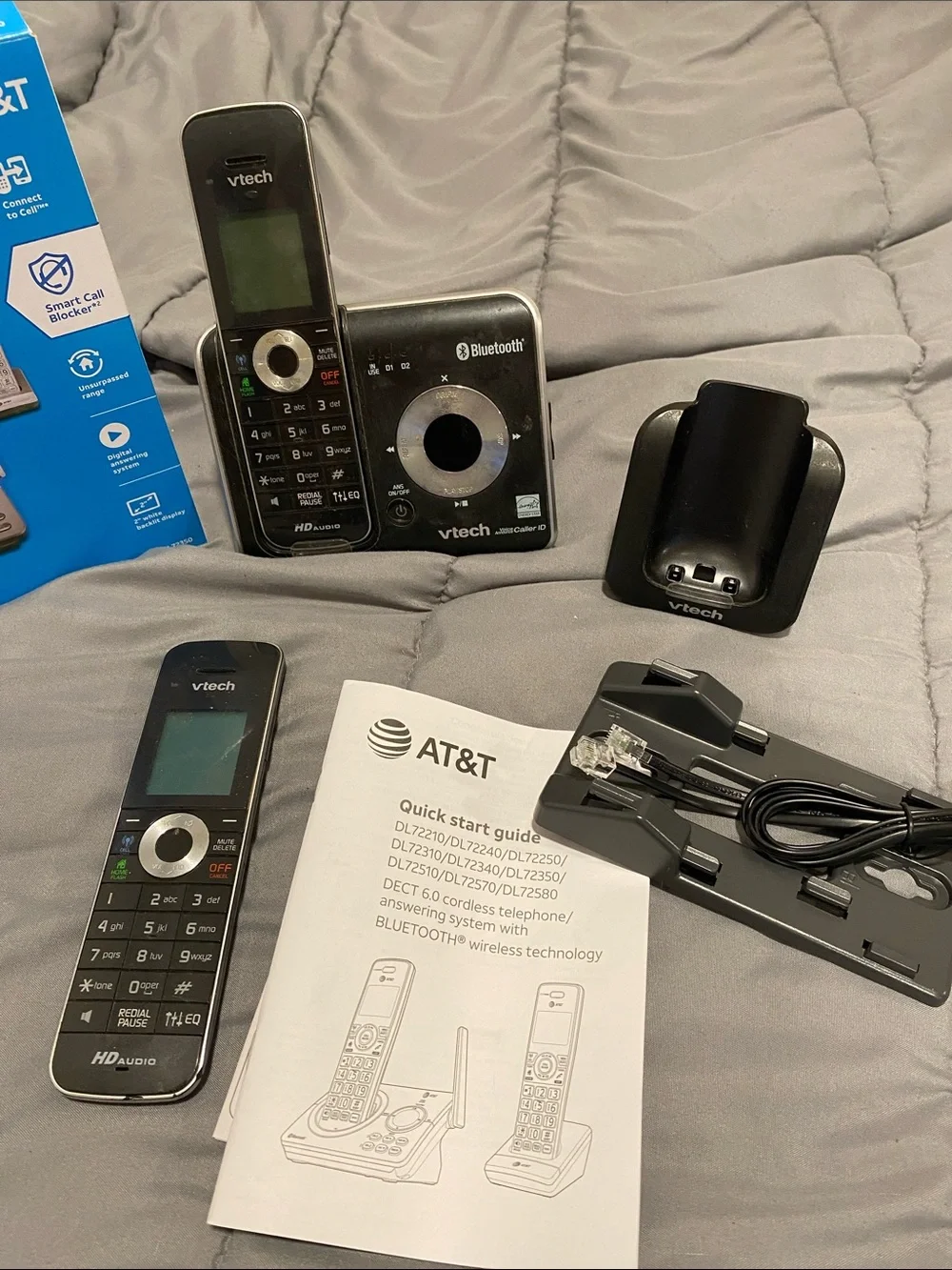 VTech 3-Handset Cordless Phone System with Bluetooth - Black